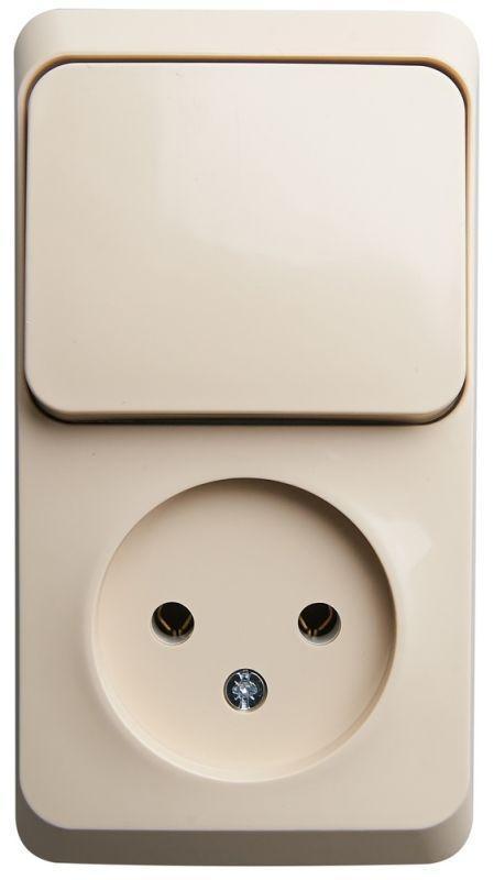 Блок розетка-выключатель Schneider Electric Этюд кремовый BPA16-204K Блок розетка-выключатель Schneider Electric Этюд кремовый BPA16-204K