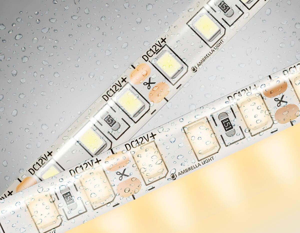 Светодиодная влагозащищенная лента Ambrella Light 9,6W/m 120LED/m 2835SMD теплый белый 5M GS1201 Светодиодная влагозащищенная лента Ambrella Light 9,6W/m 120LED/m 2835SMD теплый белый 5M GS1201