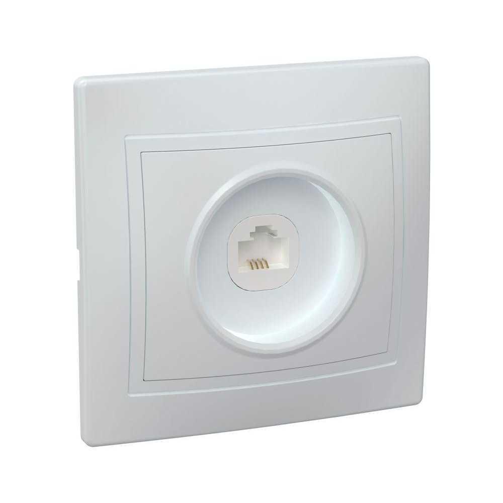 Розетка телефонная RJ11 IEK Kvarta белая ETK10-K01-DM Розетка телефонная RJ11 IEK Kvarta белая ETK10-K01-DM