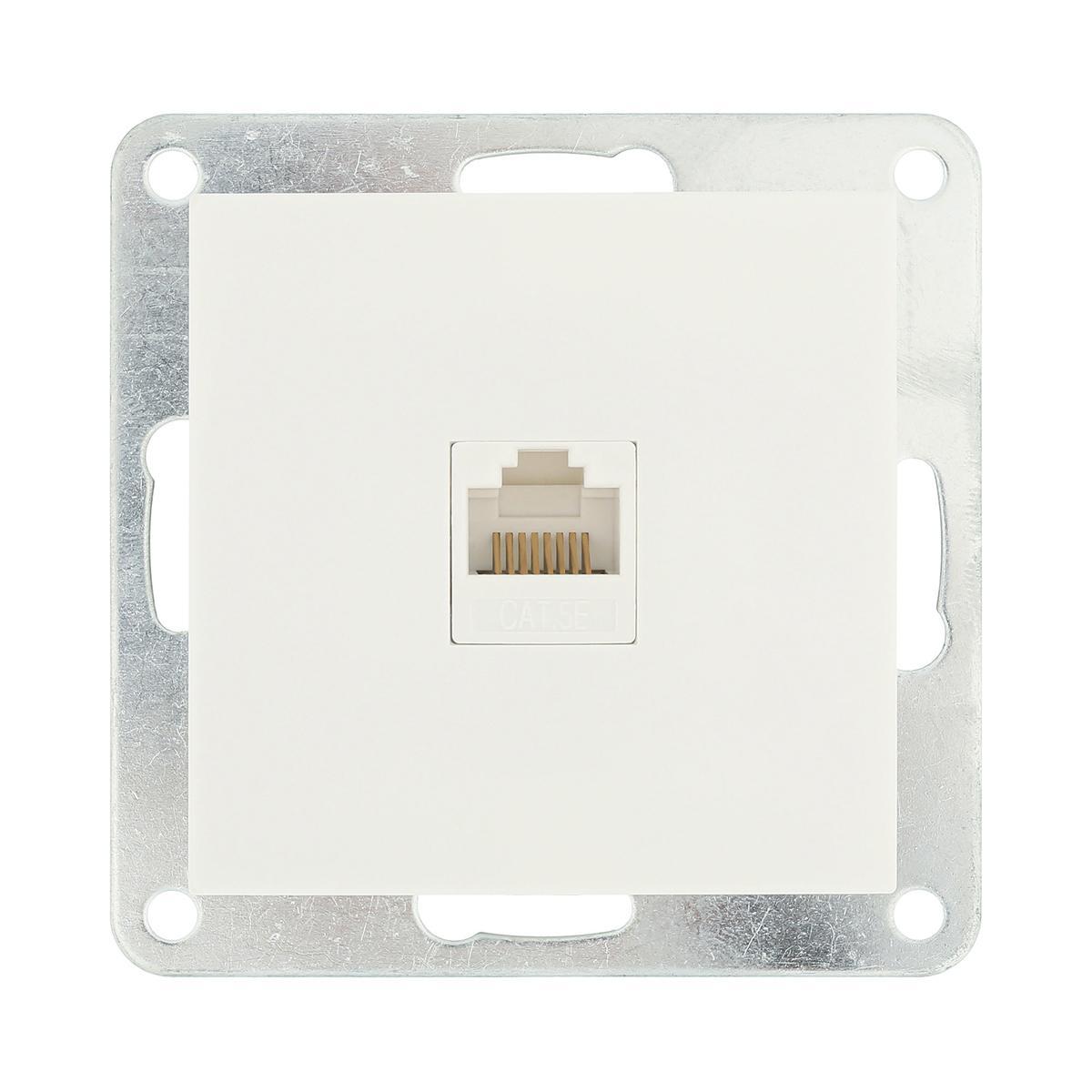 Розетка LK Studio компьютерная RJ-45 кат.5е с накладкой (белый) LK80 846104-1