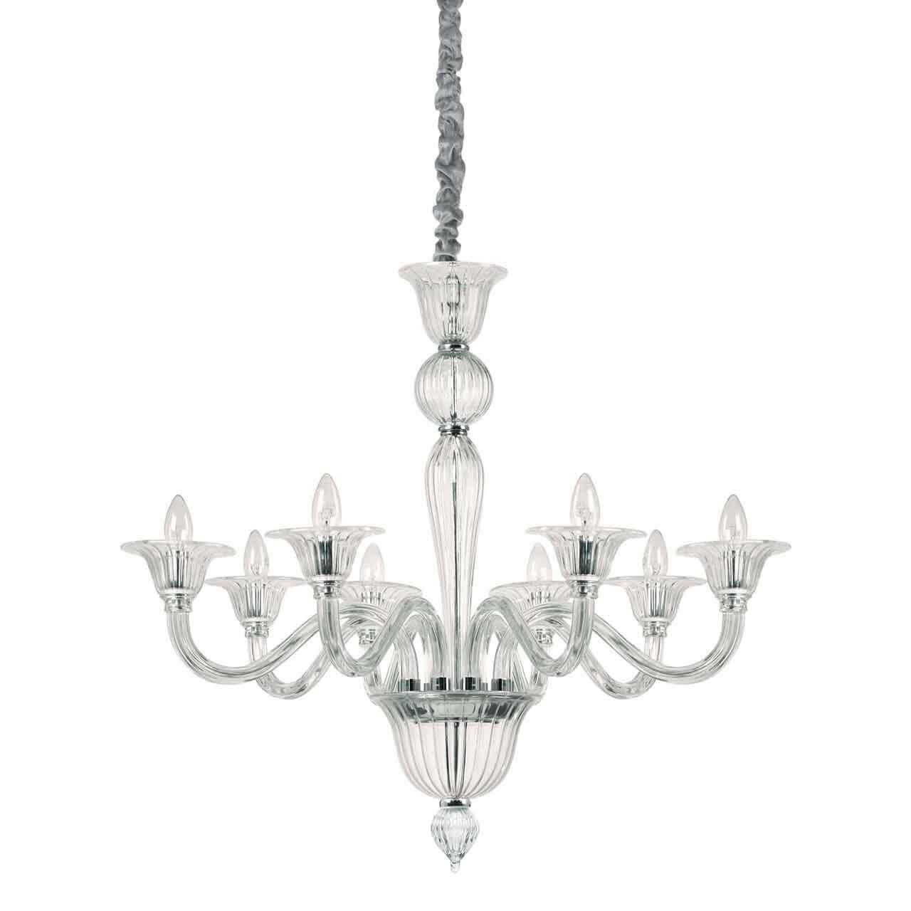 Подвесная люстра Ideal Lux Brigitta SP8 Trasparente 199382 Подвесная люстра Ideal Lux Brigitta SP8 Trasparente 199382