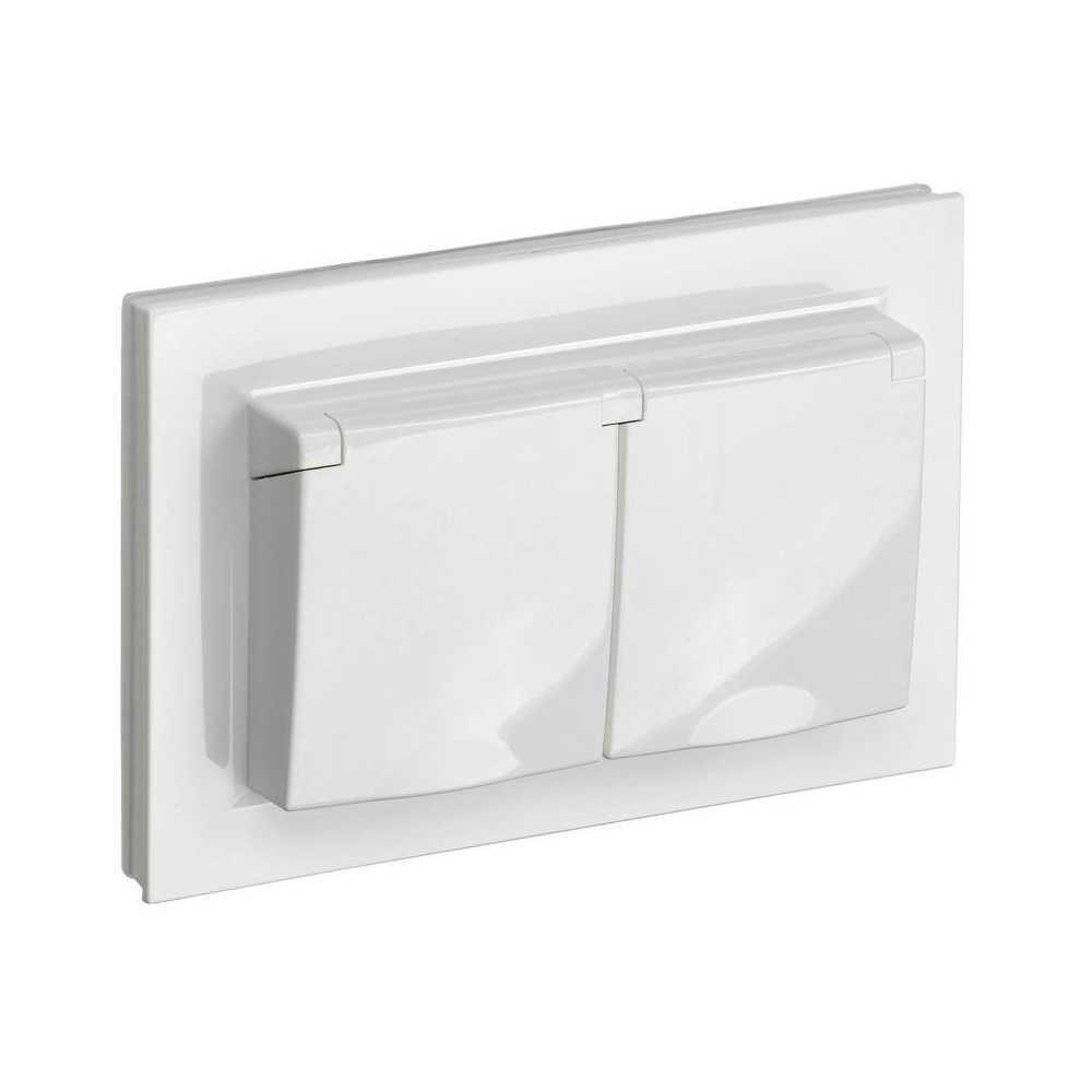 Розетка двойная 2P IEK Brite с крышкой белая BR-R26-16-44-K01-F Розетка двойная 2P IEK Brite с крышкой белая BR-R26-16-44-K01-F