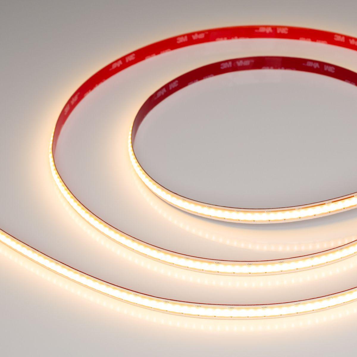 Светодиодная лента Arlight 10W/m 480Led/m CSP теплый белый 5M COB-X480-10mm 24V Warm2700 044197 Светодиодная лента Arlight 10W/m 480Led/m CSP теплый белый 5M COB-X480-10mm 24V Warm2700 044197