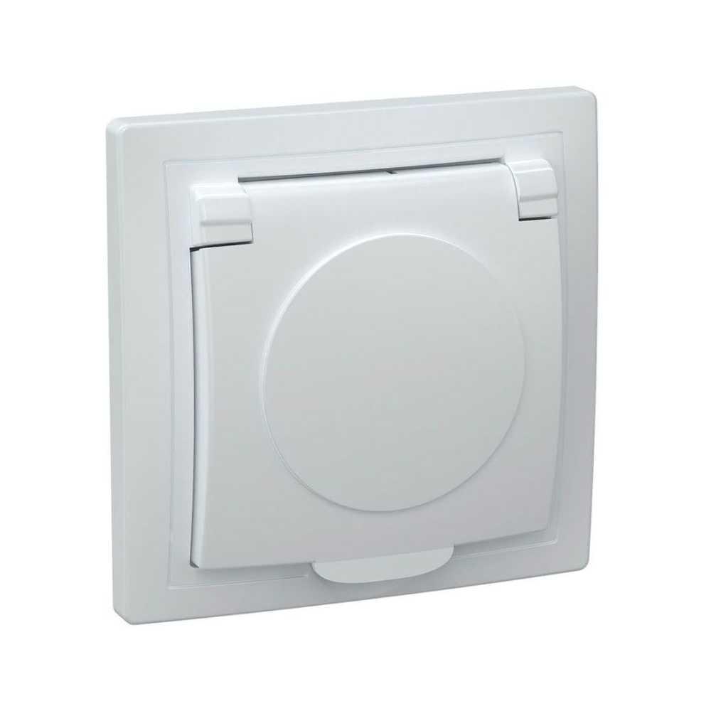 Розетка 2P+PE IEK Kvarta с крышкой белая ERK15-K01-16-DM Розетка 2P+PE IEK Kvarta с крышкой белая ERK15-K01-16-DM