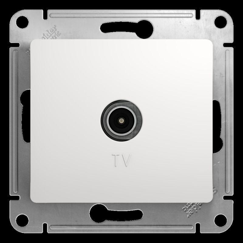Розетка телевизионная оконечная TV Schneider Electric Glossa белая GSL000191