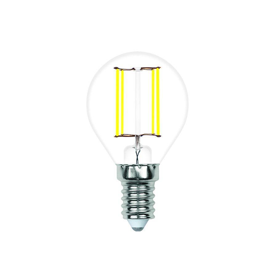 Лампа светодиодная филаментная Volpe E14 4W 3000K прозрачная LED-G45-4W/3000K/E14/CL/SLF UL-00008312