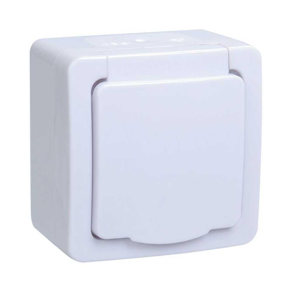 Розетка 2P+PE IEK Germes Plus с крышкой белая ERMP12-K01-16-54-EC Розетка 2P+PE IEK Germes Plus с крышкой белая ERMP12-K01-16-54-EC