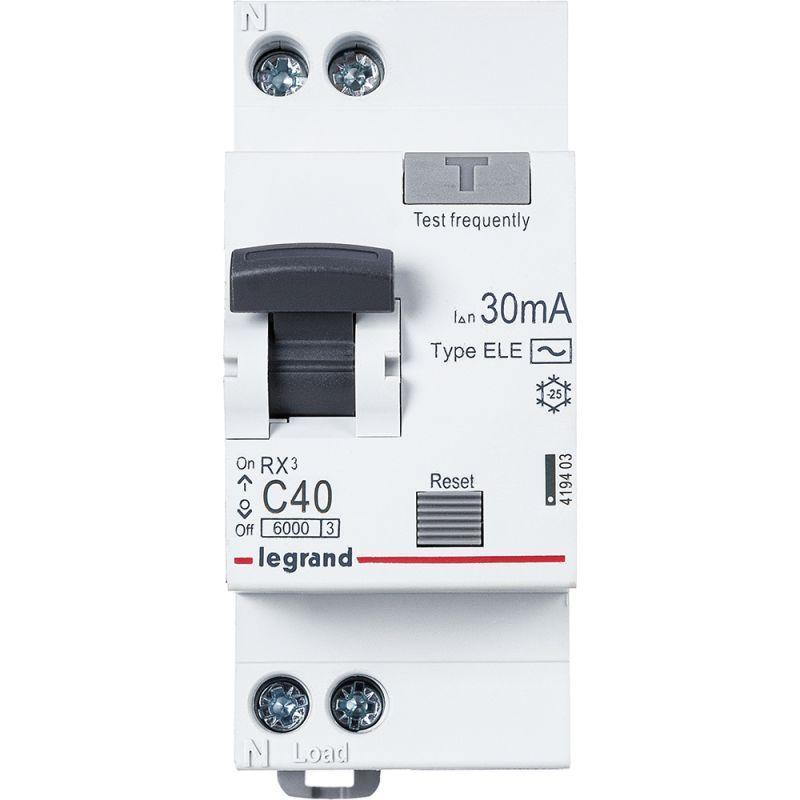 Выключатель автоматический дифференциального тока Legrand RX3 1П+Н 40А 6кА AC 419403 Выключатель автоматический дифференциального тока Legrand RX3 1П+Н 40А 6кА AC 419403