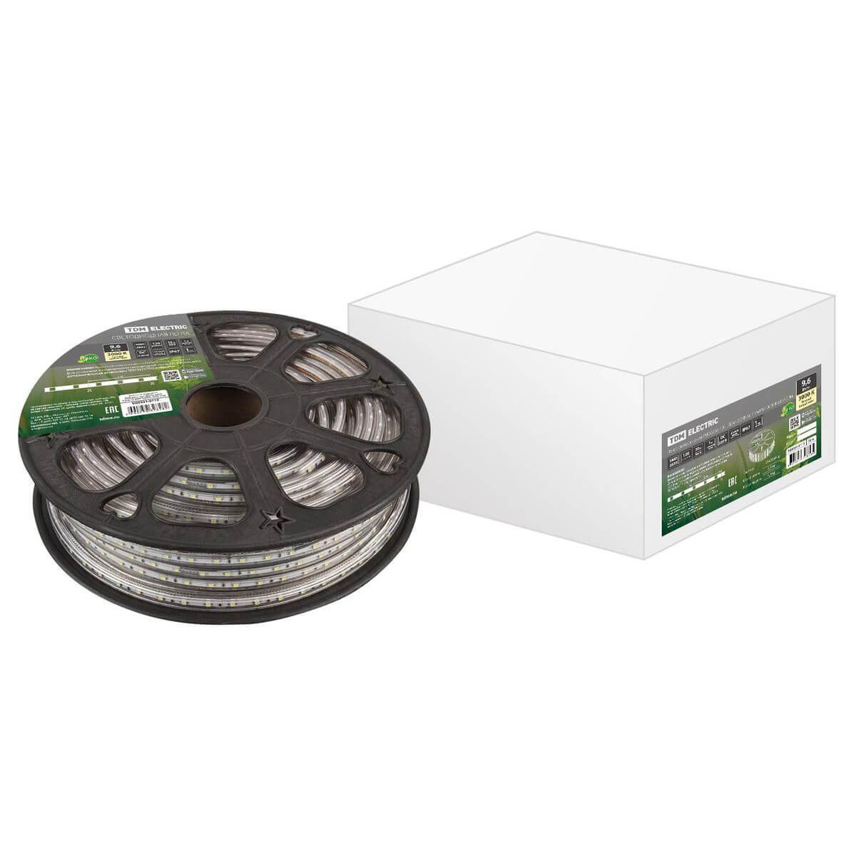 Светодиодная влагозащищенная лента TDM Electric 9,6W/m 120LED/m 2835SMD теплый белый 30M SQ0331-0115 Светодиодная влагозащищенная лента TDM Electric 9,6W/m 120LED/m 2835SMD теплый белый 30M SQ0331-0115