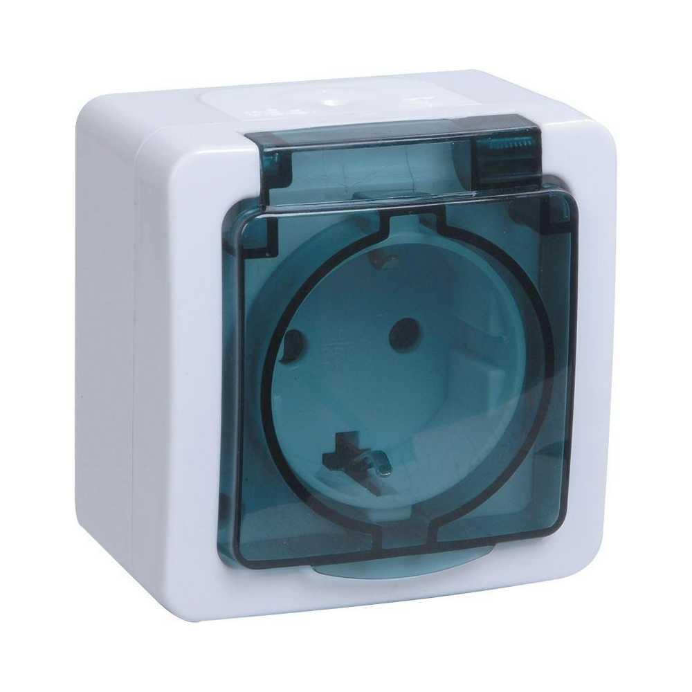 Розетка 2P+PE IEK Germes Plus с крышкой дымчатый ERMP12-K03-16-54-EC Розетка 2P+PE IEK Germes Plus с крышкой дымчатый ERMP12-K03-16-54-EC