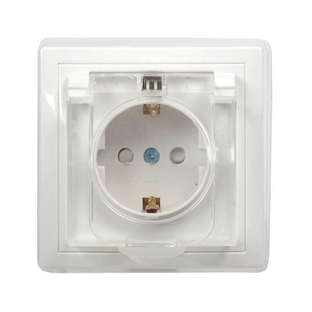 Розетка 2P+PE IEK Kvarta с крышкой и шторками белая ERK70-K01-10-DM-44 Розетка 2P+PE IEK Kvarta с крышкой и шторками белая ERK70-K01-10-DM-44