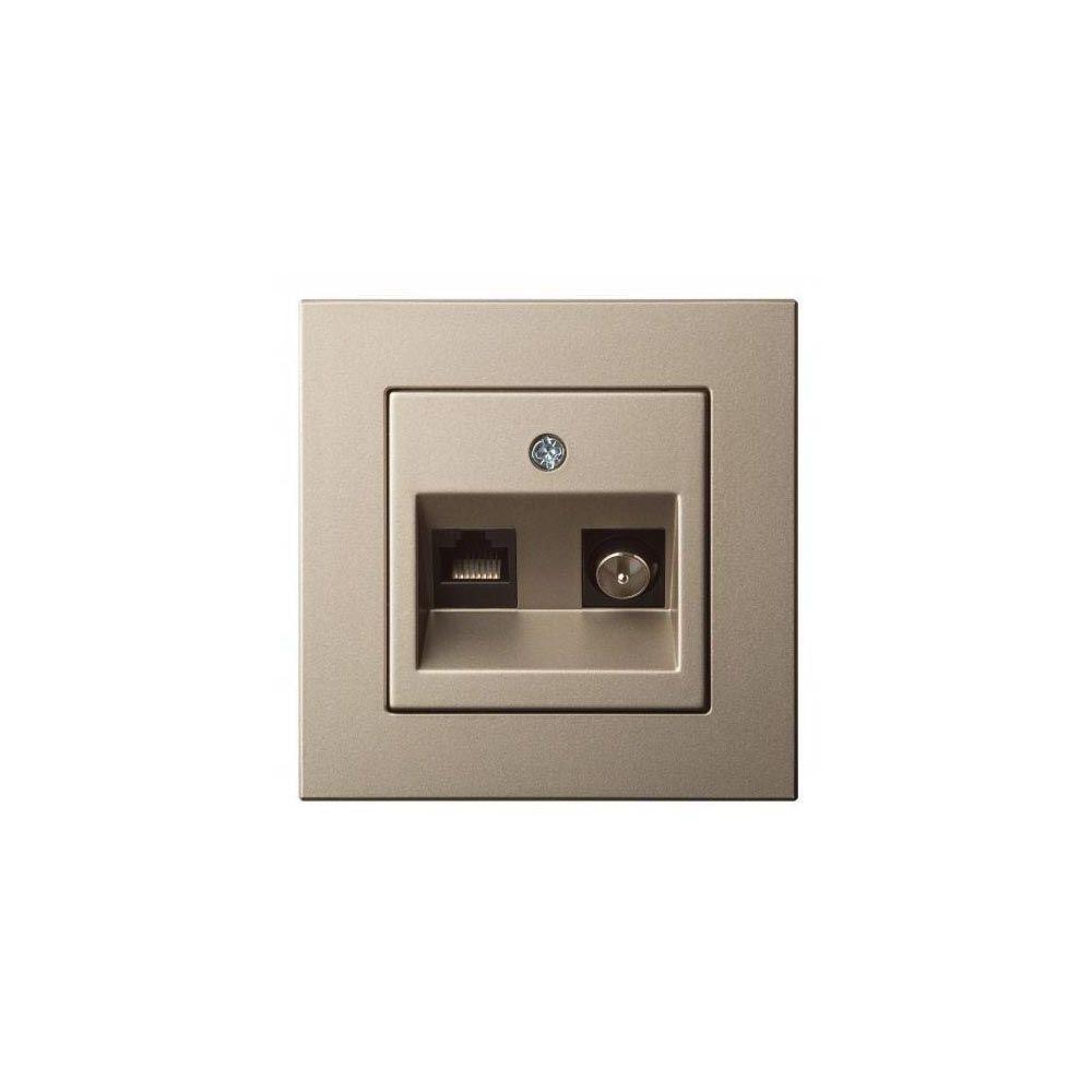 Розетка RJ45/TV Liregus Epsilon шампань 28-315 Розетка RJ45/TV Liregus Epsilon шампань 28-315