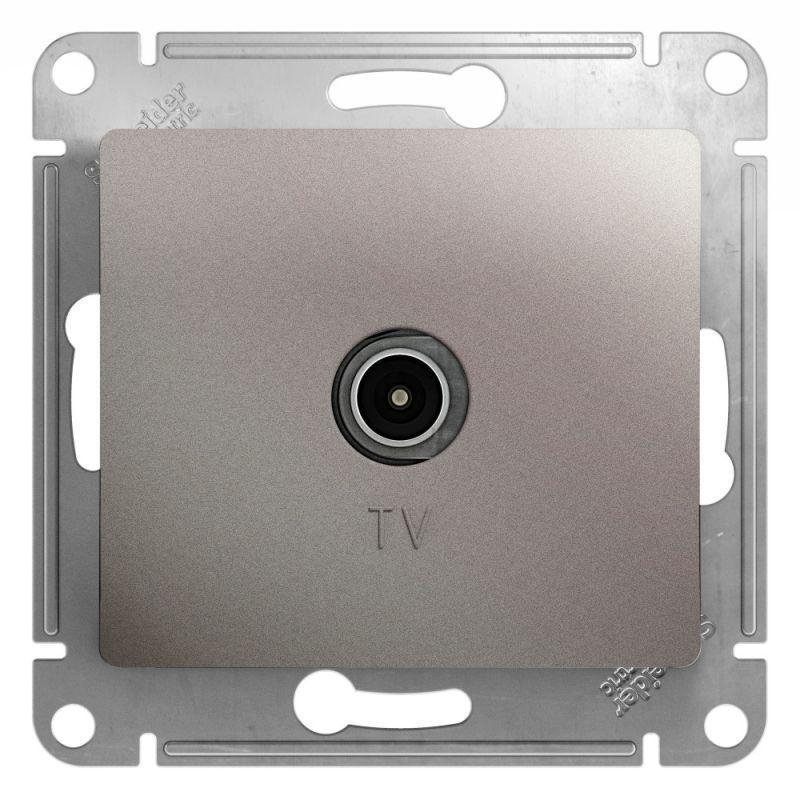 Розетка телевизионная оконечная TV Schneider Electric Glossa платина GSL001291