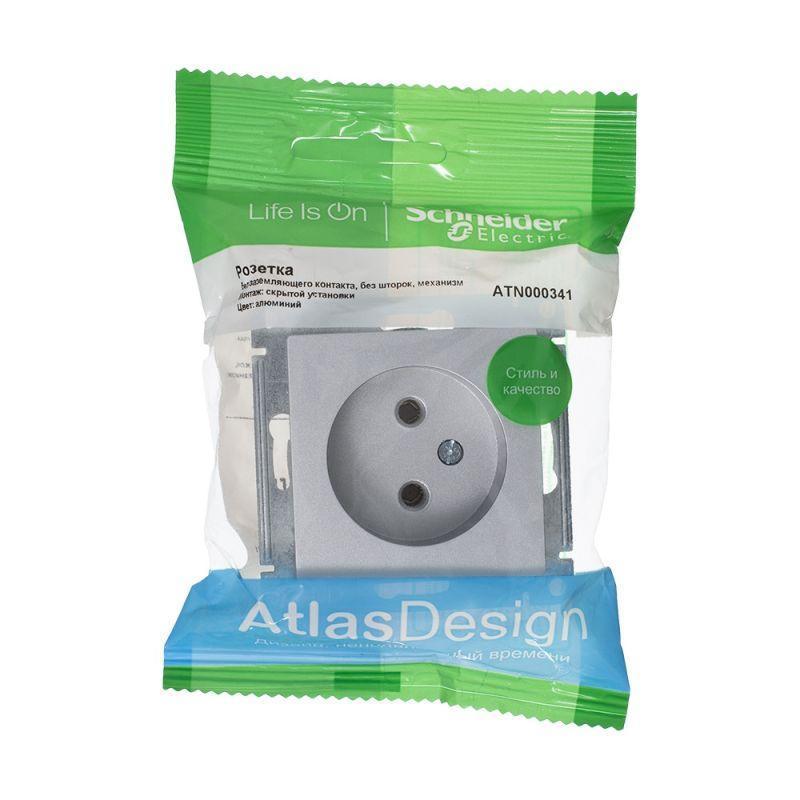 Розетка 2К Schneider Electric AtlasDesign 16A 250V алюминий ATN000341 Розетка 2К Schneider Electric AtlasDesign 16A 250V алюминий ATN000341