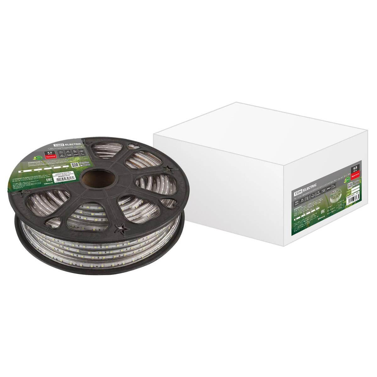 Светодиодная влагозащищенная лента TDM Electric 4,8W/m 60LED/m 2835SMD красный 30M SQ0331-0111 Светодиодная влагозащищенная лента TDM Electric 4,8W/m 60LED/m 2835SMD красный 30M SQ0331-0111
