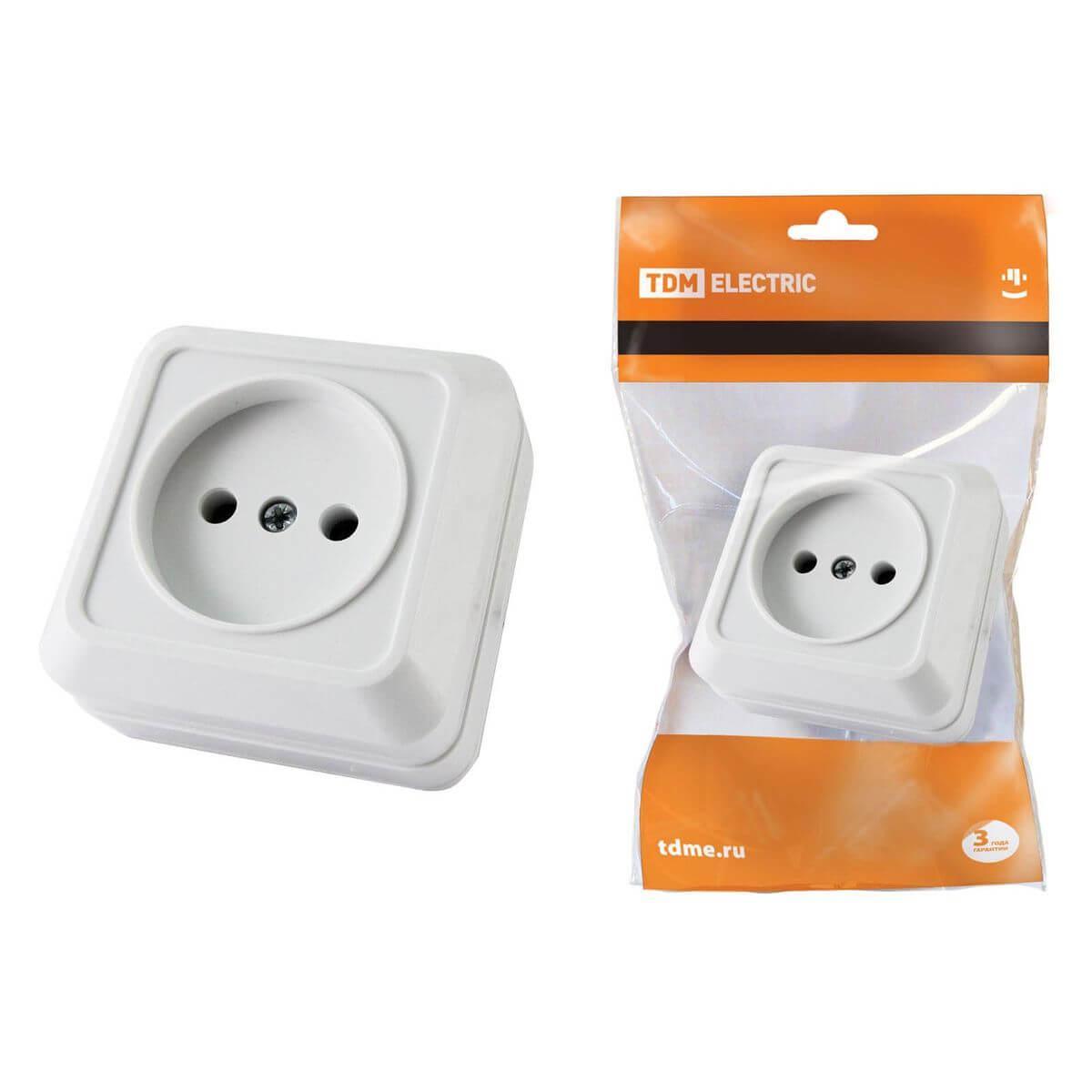 Розетка 2P TDM Electric Ладога белая SQ1801-0013 Розетка 2P TDM Electric Ладога белая SQ1801-0013