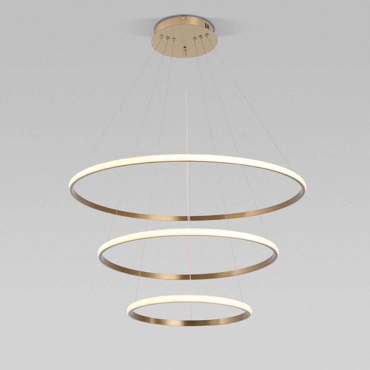 Подвесной светодиодный светильник Eurosvet Collars 90264/3 латунь Подвесной светодиодный светильник Eurosvet Collars 90264/3 латунь