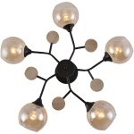 Люстра на штанге Reluce 01501-0.3-05 BK+WOOD