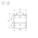Профиль Arlight LINE-6070-3000 ANOD 047502