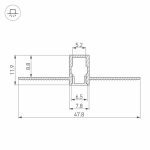 Алюминиевый профиль Arlight SL-Linia8-Fantom-2000 Anod 034986
