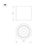 Накладной светильник Arlight SP-DICE-R77-10W Warm3000 (WH, 24 deg, 230V) 046627