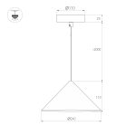 Подвесной светильник Arlight SP-MAKOTO-R240-10W Warm2700 (BK, 36 deg, 230V, TRIAC) 057209