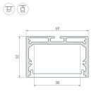 Алюминиевый профиль Arlight SL-Line-4932-3000 Black 036254
