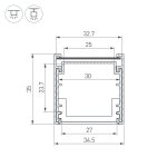 Профиль Arlight LINE-3535-BENT-SIDE-2000 ANOD 055738