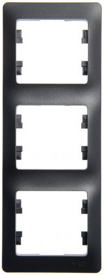 Рамка 3-ая вертикальная Systeme Electric Glossa Антрацит GSL000707