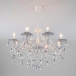 Подвесная люстра Eurosvet 10108/8 белый/прозрачный хрусталь Strotskis