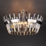 Люстра на штанге Eurosvet 10111/8 сатин-никель / прозрачный хрусталь Strotskis