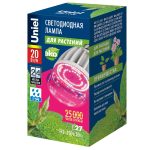 Лампа светодиодная для растений (11098) Uniel E27 20W прозрачная LED-M80-20W/SP/E27/CL ALS55WH