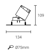 Встраиваемый светильник Fiberli 302T75 (круглая рамка) 12130201