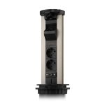 Блок розеток 12J (2 секции, USB type A+C + RJ45 + HDMI) беспроводная зарядка Mebax 00-00002597