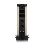 Блок розеток 12J (2 секции, USB type A+C + RJ45 + HDMI) беспроводная зарядка Mebax 00-00002597