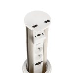 Блок розеток 12J (2 секции, USB type A+C + RJ45 + HDMI) беспроводная зарядка Mebax 00-00002598