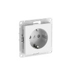 Розетка с заземлением со шторками, 16А быстрозажим. клем. Systeme Electric AtlasDesign Белый ATN000145S