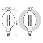 Лампа светодиодная филаментная Gauss E27 8W 2400K золотая 151802008