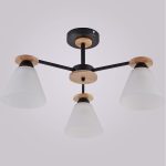 Люстра на штанге Reluce 01625-0.3-03 BK+WOOD