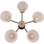 Люстра на штанге Reluce 01625-0.3-05 BK+WOOD