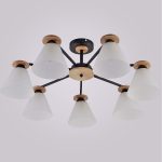 Люстра на штанге Reluce 01625-0.3-07 BK+WOOD