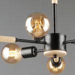 Люстра на штанге Reluce 99960-0.3-06 BK+WOOD