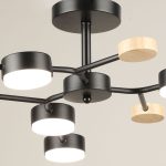 Люстра на штанге Reluce 03860-0.3-06 BK+WOOD GX53