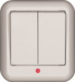 Выключатель 2-клавишный с подсветкой Schneider Electric Прима A56-007-B