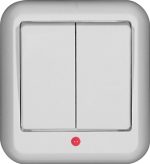 Выключатель 2-клавишный с подсветкой Schneider Electric Прима A56-007-B