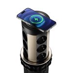 Блок розеток 17 (12 секций и USB type A+C) беспроводная зарядка Mebax 00-00002599