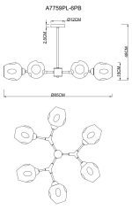 Люстра на штанге Arte Lamp Yuka Smoky A7759PL-6PB