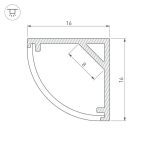 Алюминиевый профиль Arlight SL-Kant-H16-3000 Anod 036041