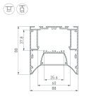 Алюминиевый профиль Arlight ARH-Power-W88-Comfort-2000 Anod 036363