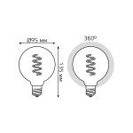 Лампа светодиодная филаментная Gauss E27 6W 2400K золотая 105802007